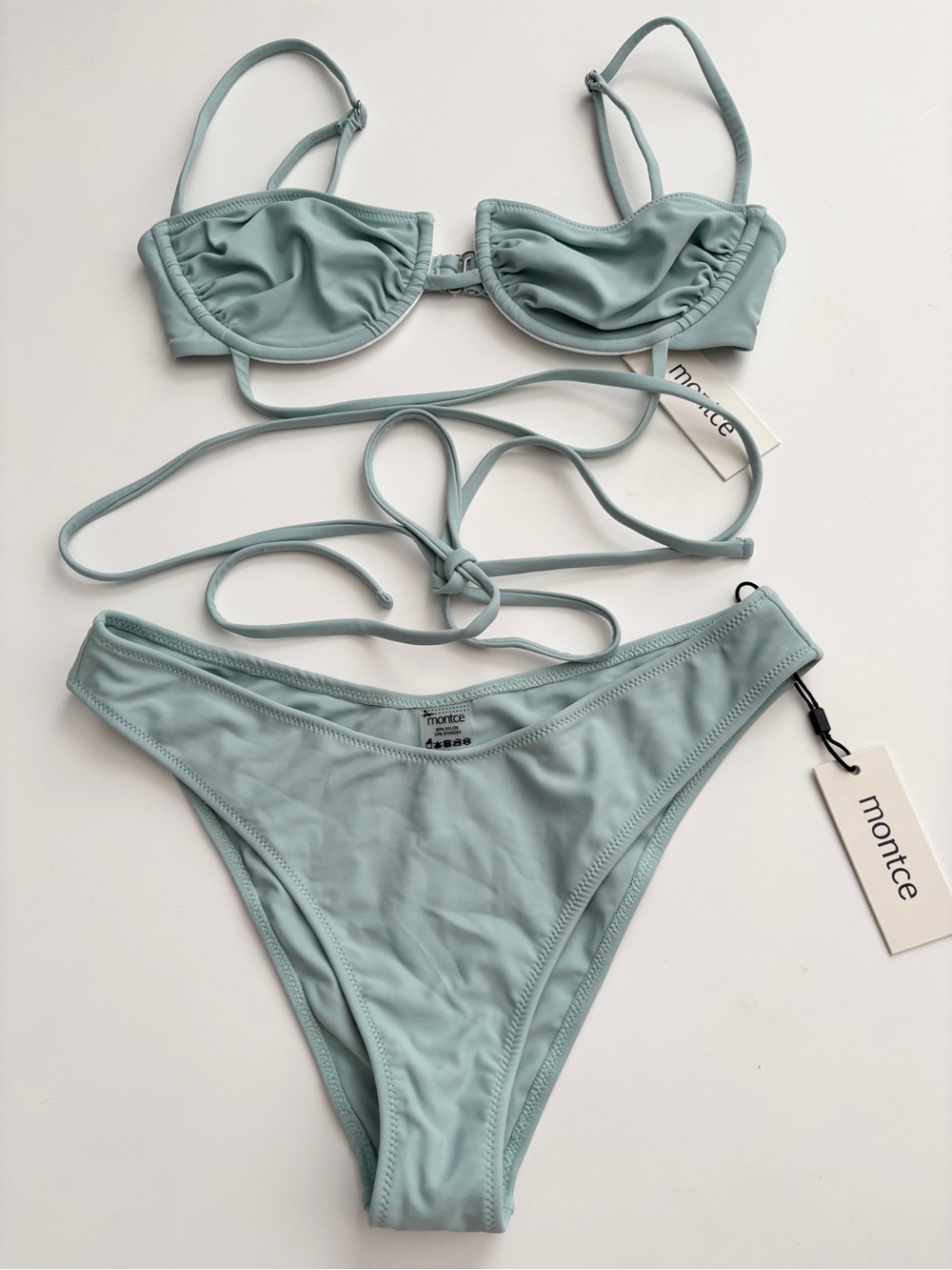 Montce Swim Suit Bikini Set Simone Underwire Top & Lulu Bottom Nwt S / M
